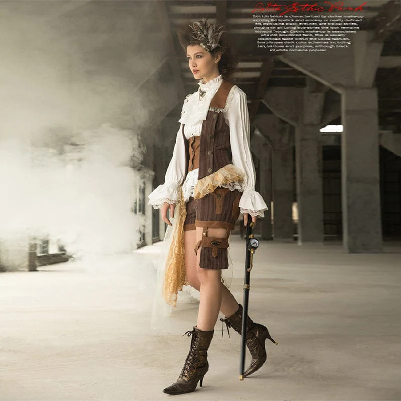 Women's Steampunk Shorts with Thigh Pouch - Image 6