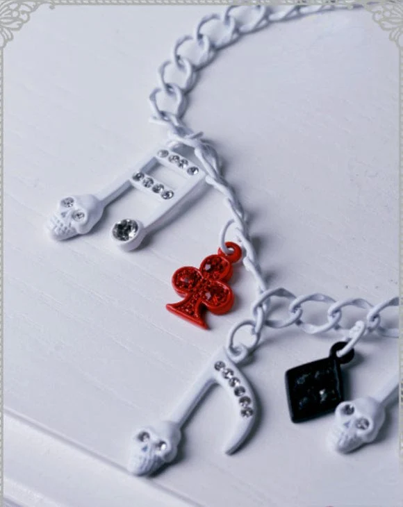 Women's Steampunk Skull Note Diamante Necklace - Image 2