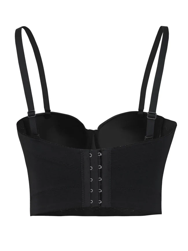 Women's Steampunk Studs Rivets Beaded Clubwear Bustier Crop Top Bra - Image 4