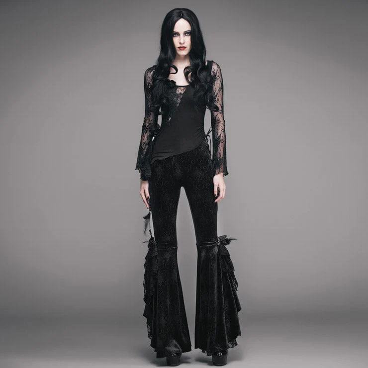 Women's Stylish Punk Flared Trousers - Image 4
