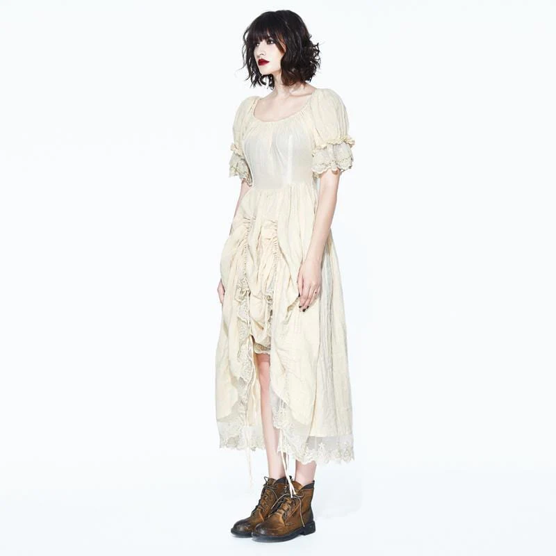 Women's Vintage Goth Short Sleeved Dress - Image 3
