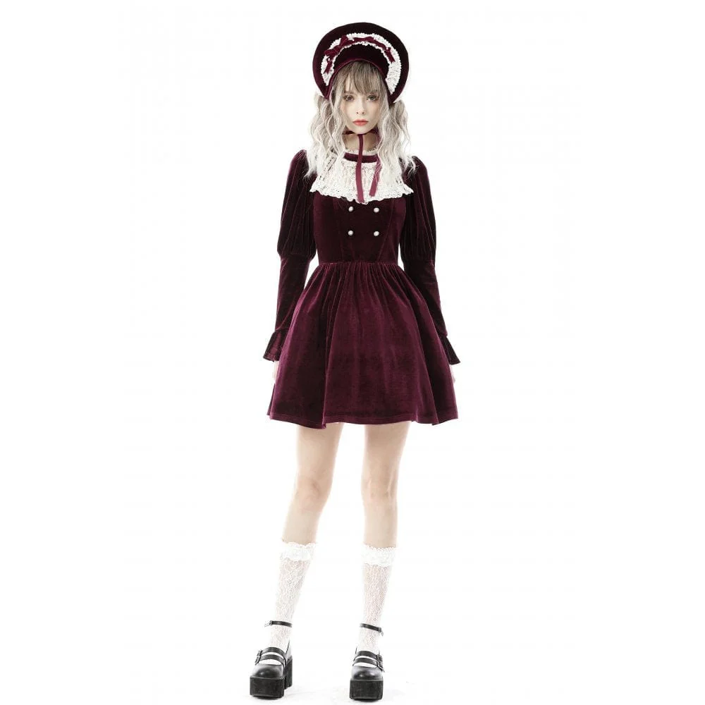 Women's Vintage Velet Court Dress Cosplay Dress Graduation Dress - Image 2