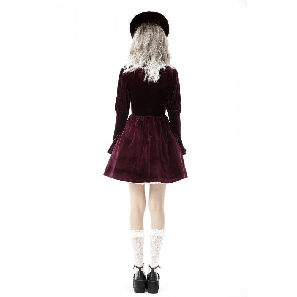 Women's Vintage Velet Court Dress Cosplay Dress Graduation Dress - Image 4