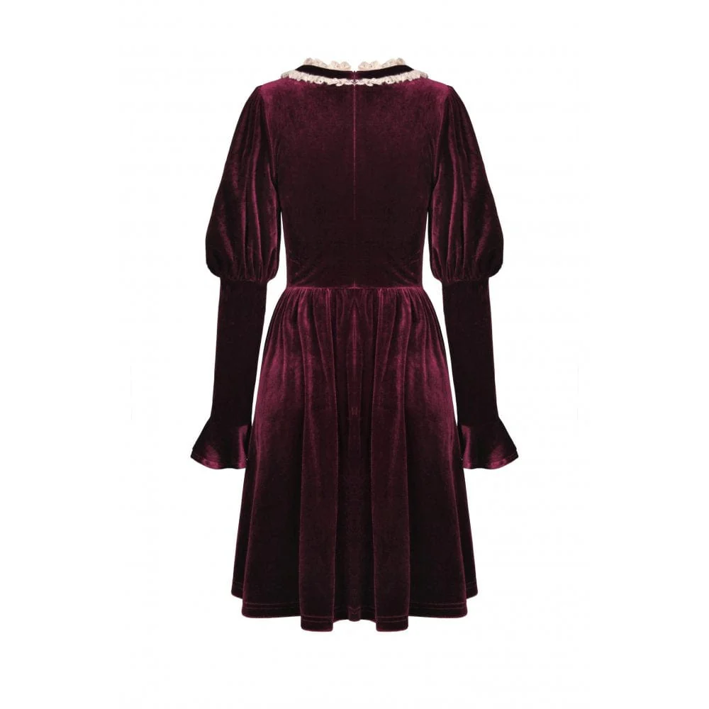 Women's Vintage Velet Court Dress Cosplay Dress Graduation Dress - Image 6