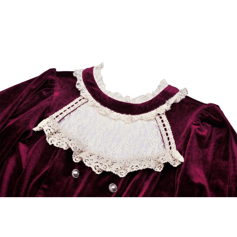 Women's Vintage Velet Court Dress Cosplay Dress Graduation Dress - Image 7