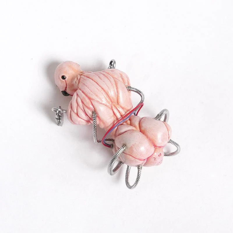 Women's Weirdcore Alien Mechanical Elements Necklace Pink - Image 9