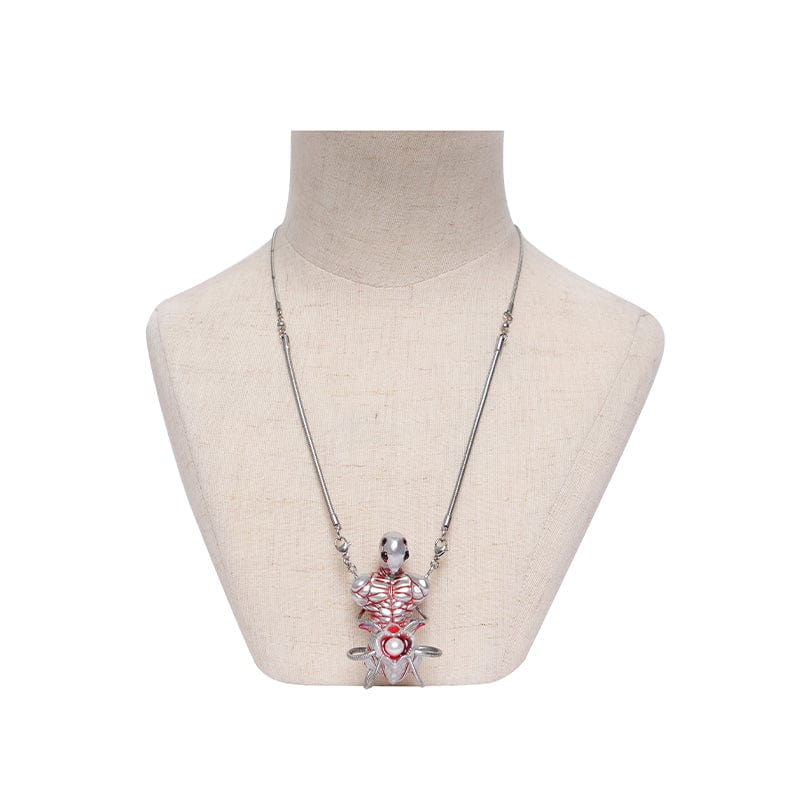 Women's Weirdcore Alien Mechanical Elements Necklace Silver Gray - Image 5