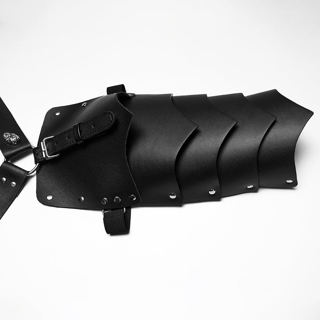 Men's Punk Skull Faux Leather Harness with Arm Guard - Image 5