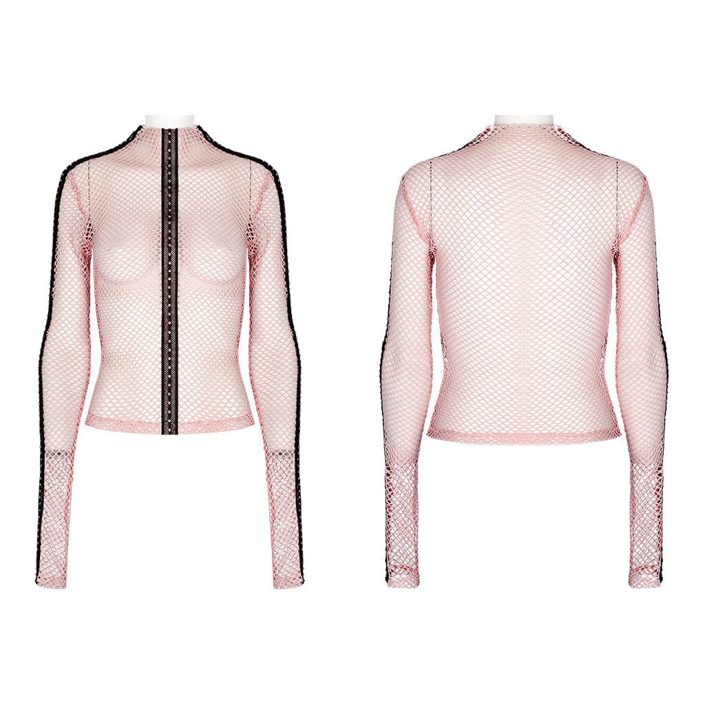 Women's Punk Nailed Sheer Mesh Top - Image 5