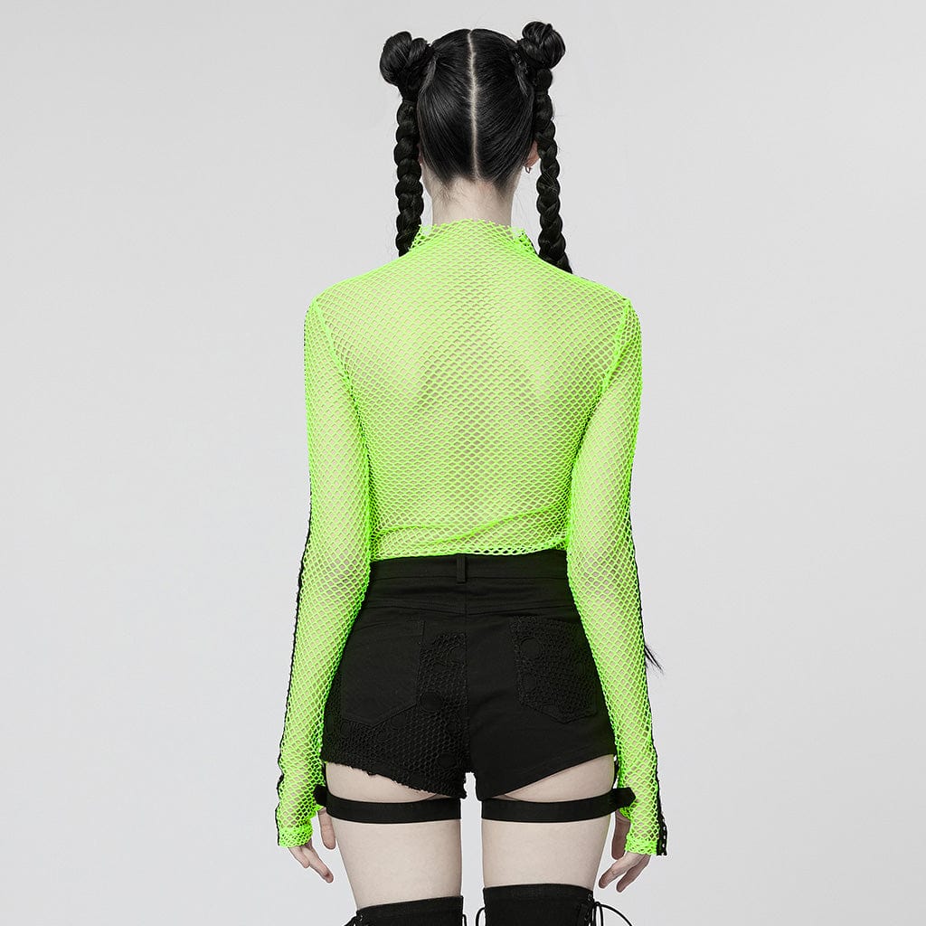 Women's Punk Nailed Sheer Mesh Top - Image 8
