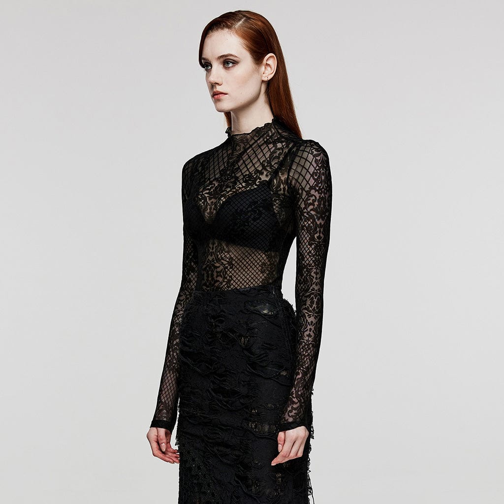 Women's Gothic Totem Mesh Shirt - Image 2